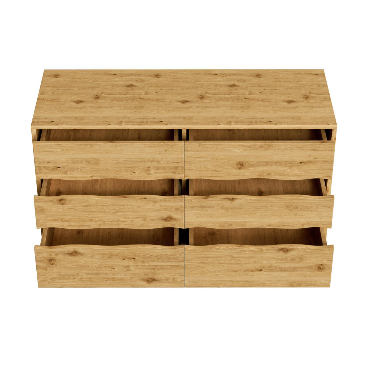 SIDEBOARD 120/40/75,5 cm in Holzoptik mit 6 Schubladen und Metallfüßen - Naturfarben, Holzwerkstoff (120/75.5/40cm) - Flora Grace
