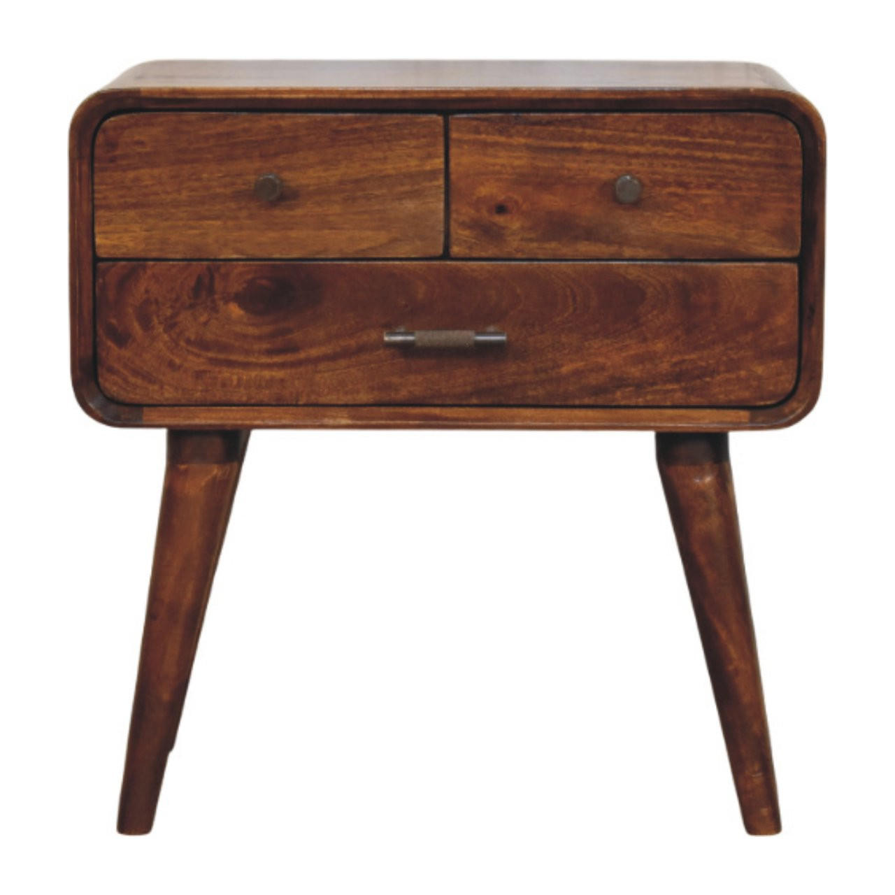 Artisan Furniture AVORA NOČNÍ STOLEK v kaštanovém provedení se 3 zásuvkami