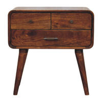 AVORA NOČNA OMARICA v kostanjevem zaključku s 3 predali - hnedá, drevo (35/55/55cm) - Artisan Furniture