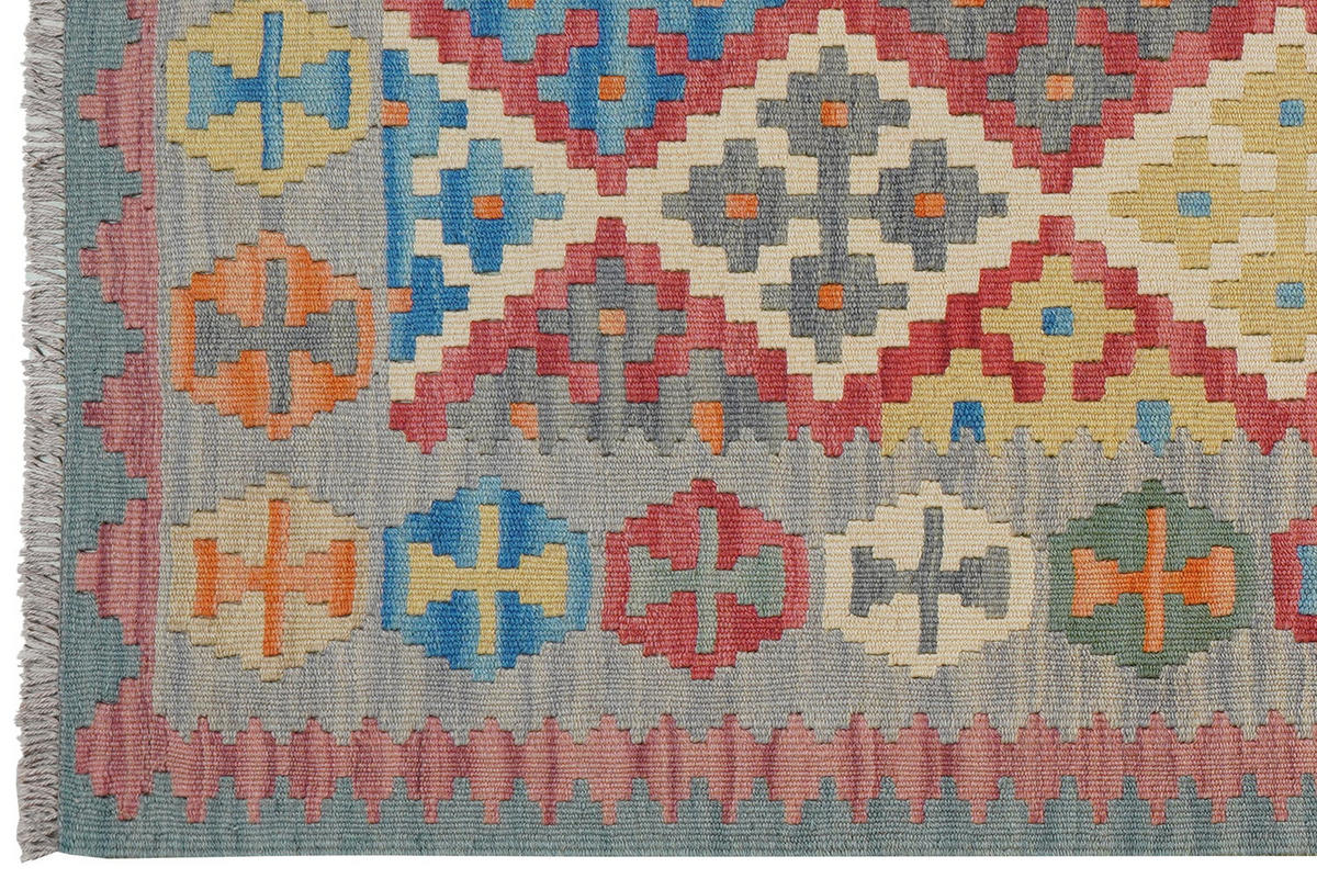 HANDWEBTEPPICH Kelim Gashgai Rot 245/85 cm Schurwolle - Rot, Textil (85/245cm) - Looma