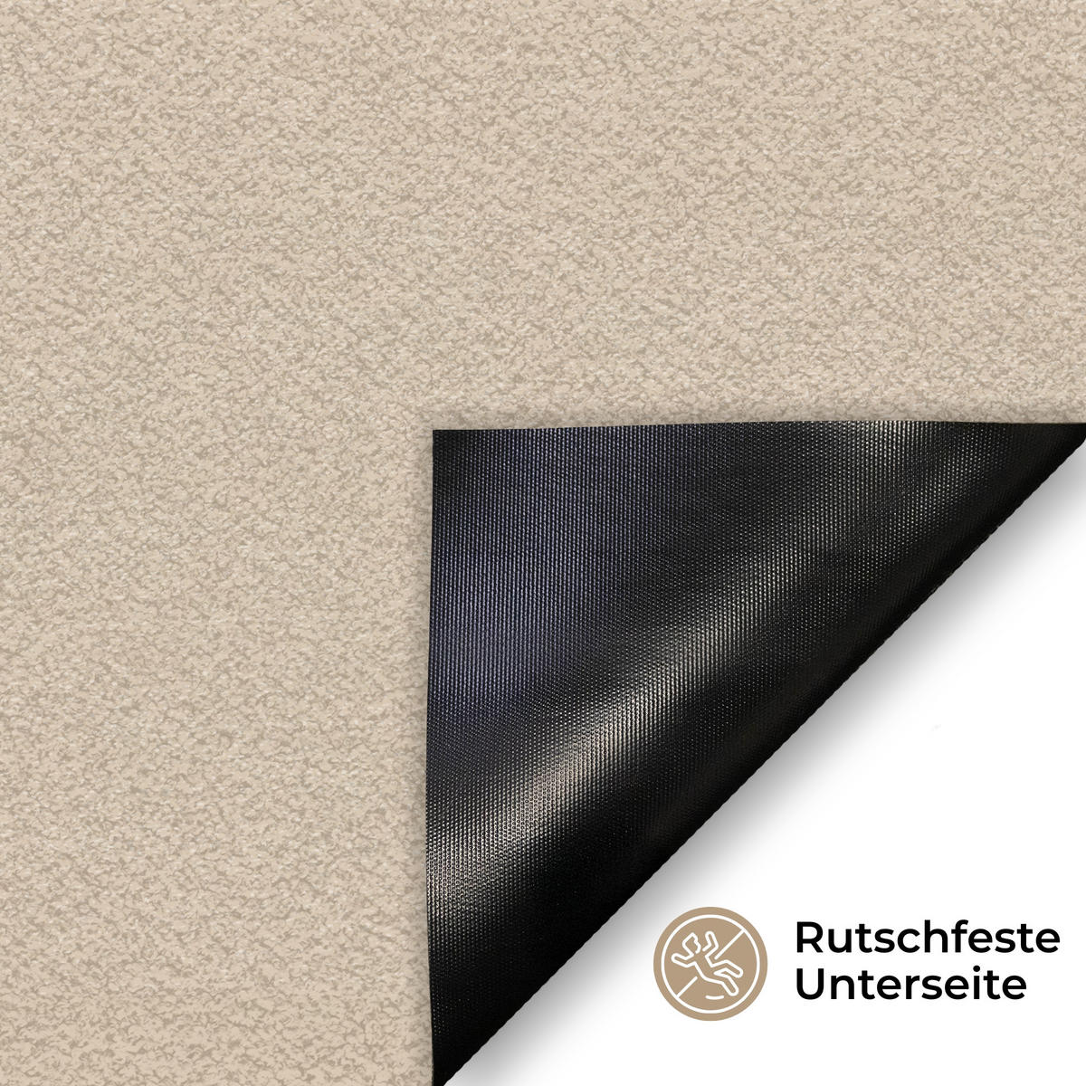 FUSSMATTE Parallele Linien - Leichte Textur - Beige 90x60 cm - Beige, Kunststoff (90/0.4cm) - MuchoWow