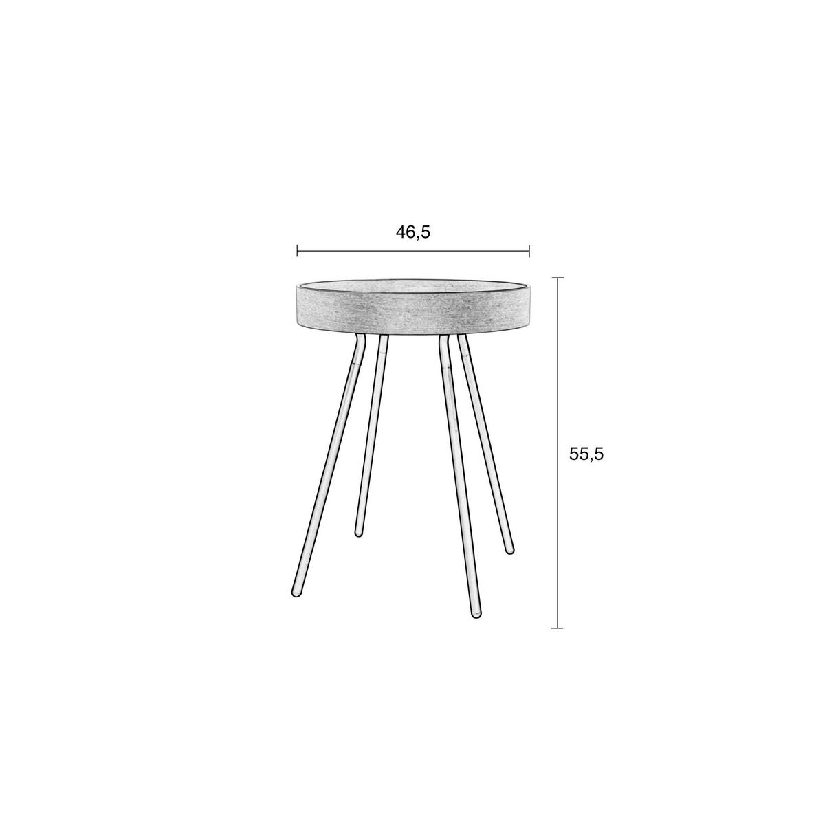 BEISTELLTISCH Oak Tray Rund 46,5 cm - Braun, Holz (46.5/46.5/55.5cm) - Zuiver