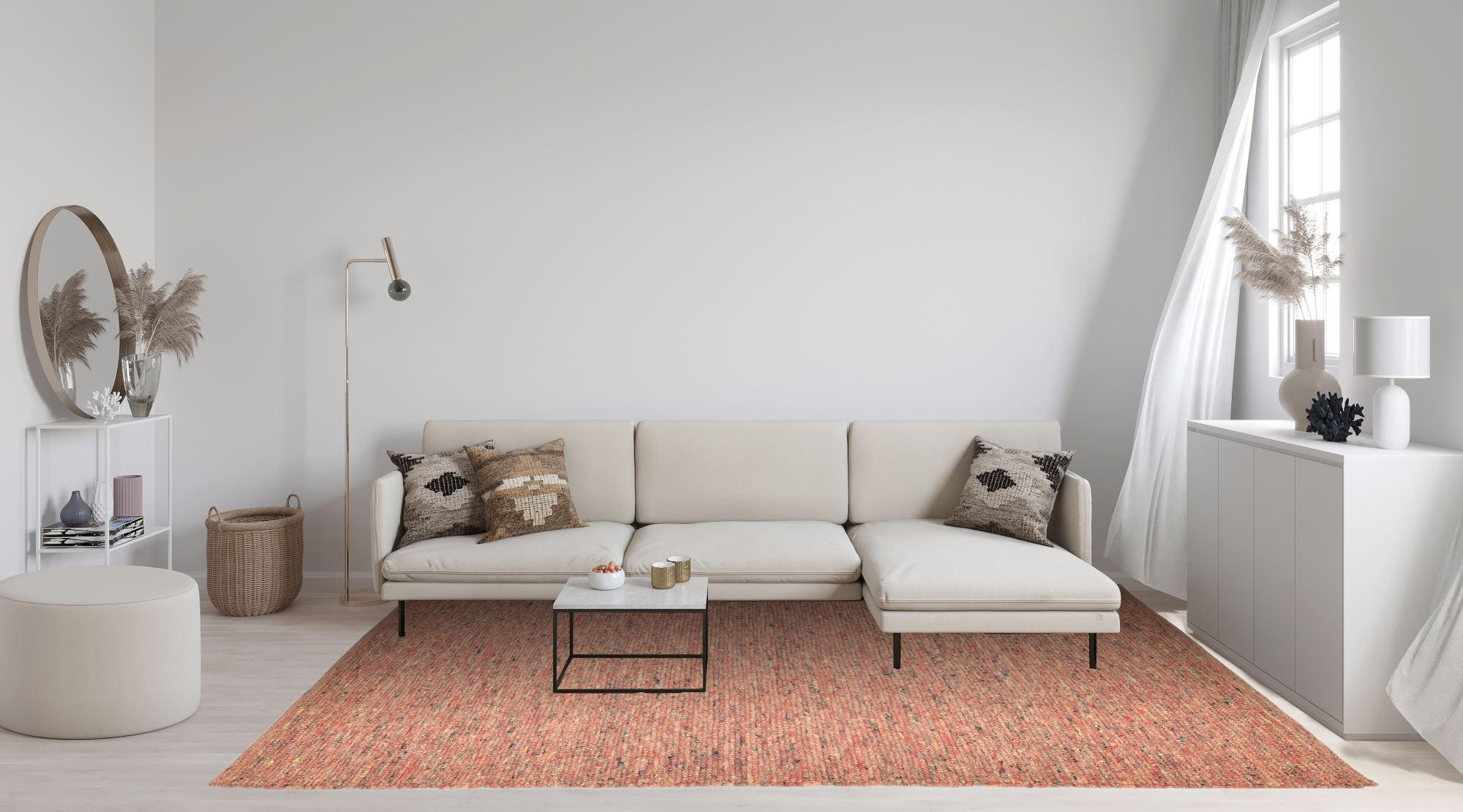 HANDWEBTEPPICH Alm-Freude 60x90 cm - Terra cotta, Textil (60/90cm) - THEKO