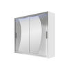 KLEIDERSCHRANK London IX, mit RGB LED Beleuchtung - Silberfarben/Weiß, Holzwerkstoff/Kunststoff (180/215/58cm) - MIRJAN24