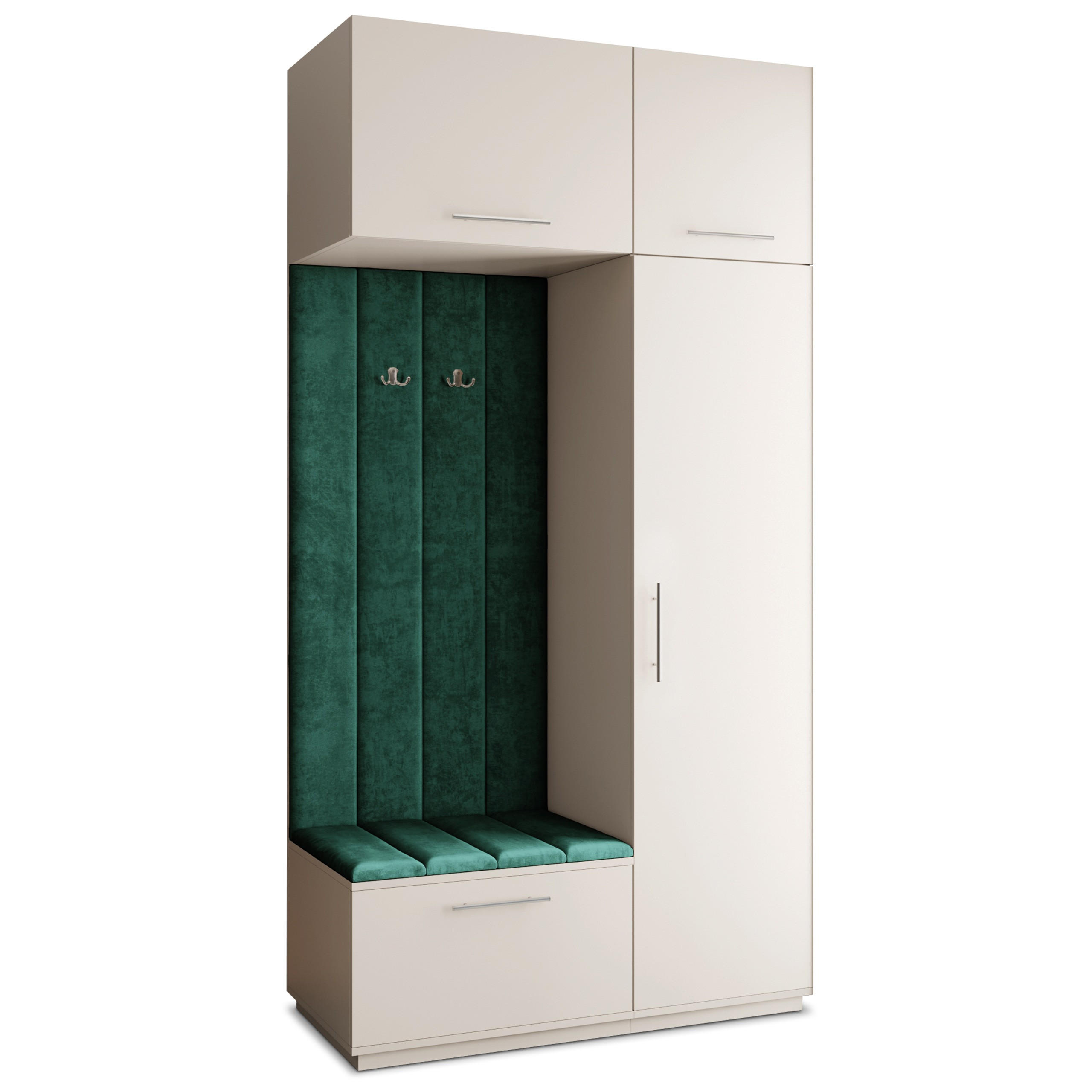 GARDEROBENSCHRANK REMA 120/240/60 cm Modern Garderobe-Set Kaschmir - Kaschmir/Grün, Holzwerkstoff (120/240/60cm) - MASSENO