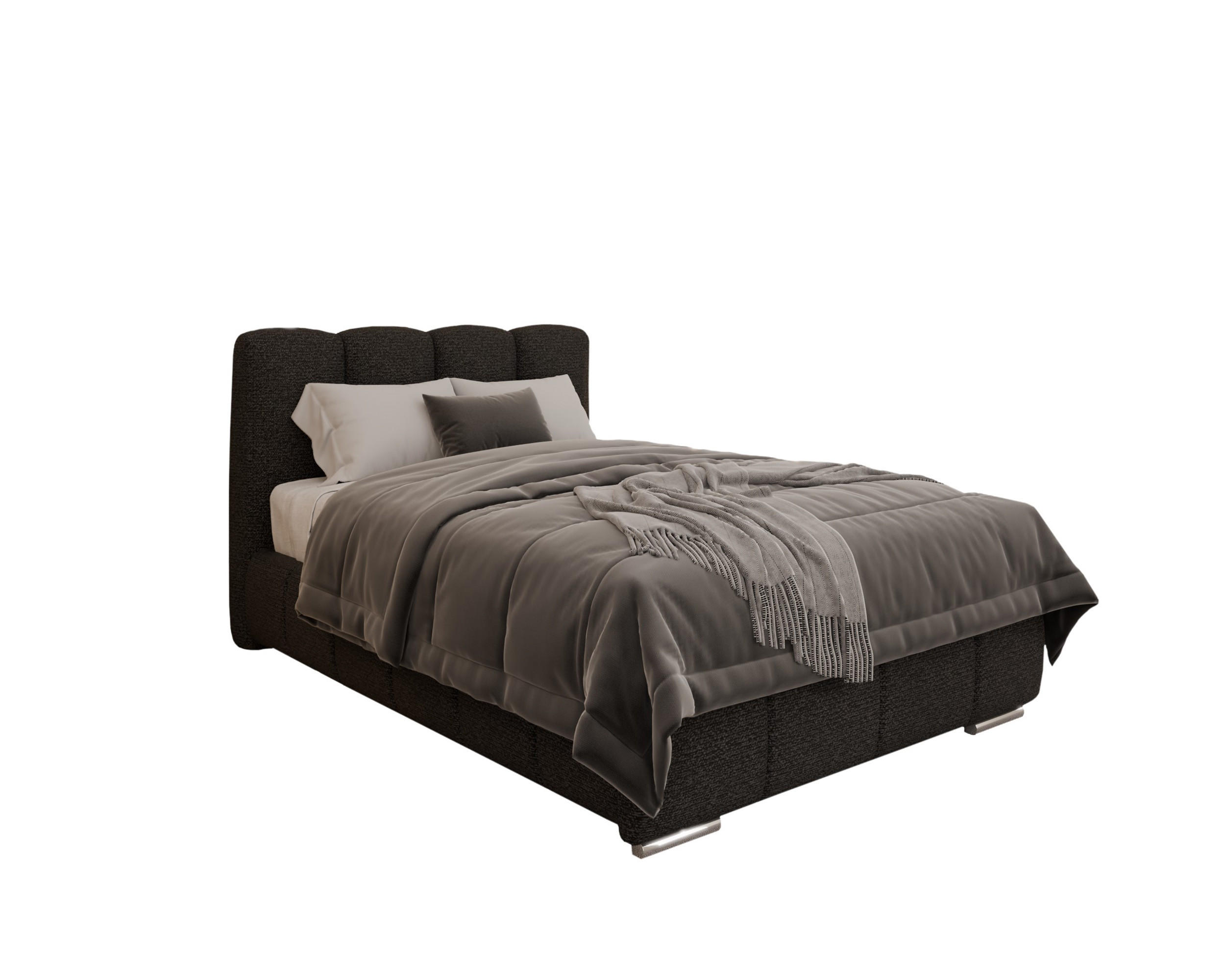 POLSTERBETT Zaira 120x200cm – Elegantes Polsterbett für modernen Wohnstil , ohne matratze, schwarz - Schwarz, Holz (120/200cm) - Homesy