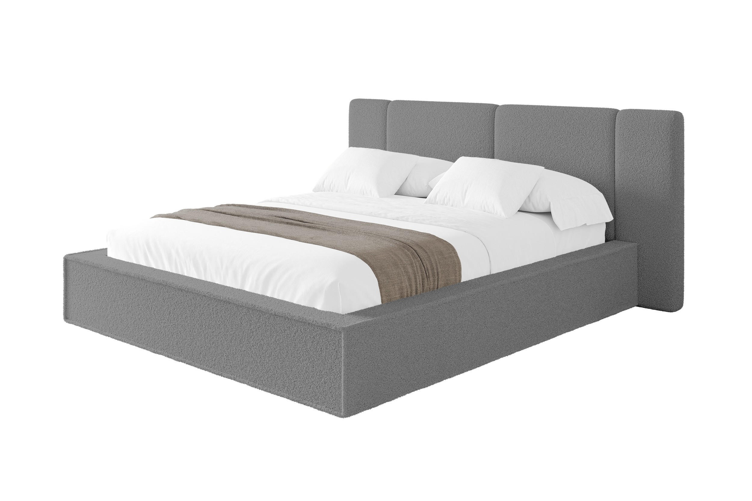 POLSTERBETT mit Bettkasten und Lattenrost, Boxbett ohne Matratze - RIVO 140x200 Grau - Greige, Holzwerkstoff/Textil (140/200cm) - ALTDECOR