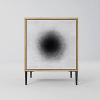 SIDEBOARD BLACK HOLE, Eichefarben, 57,5x42x72,5 cm, Schwarze Metallfüße - Eichefarben/Multicolor, Holzwerkstoff/Metall (57.5/72.5/42cm) - SpaceRebels
