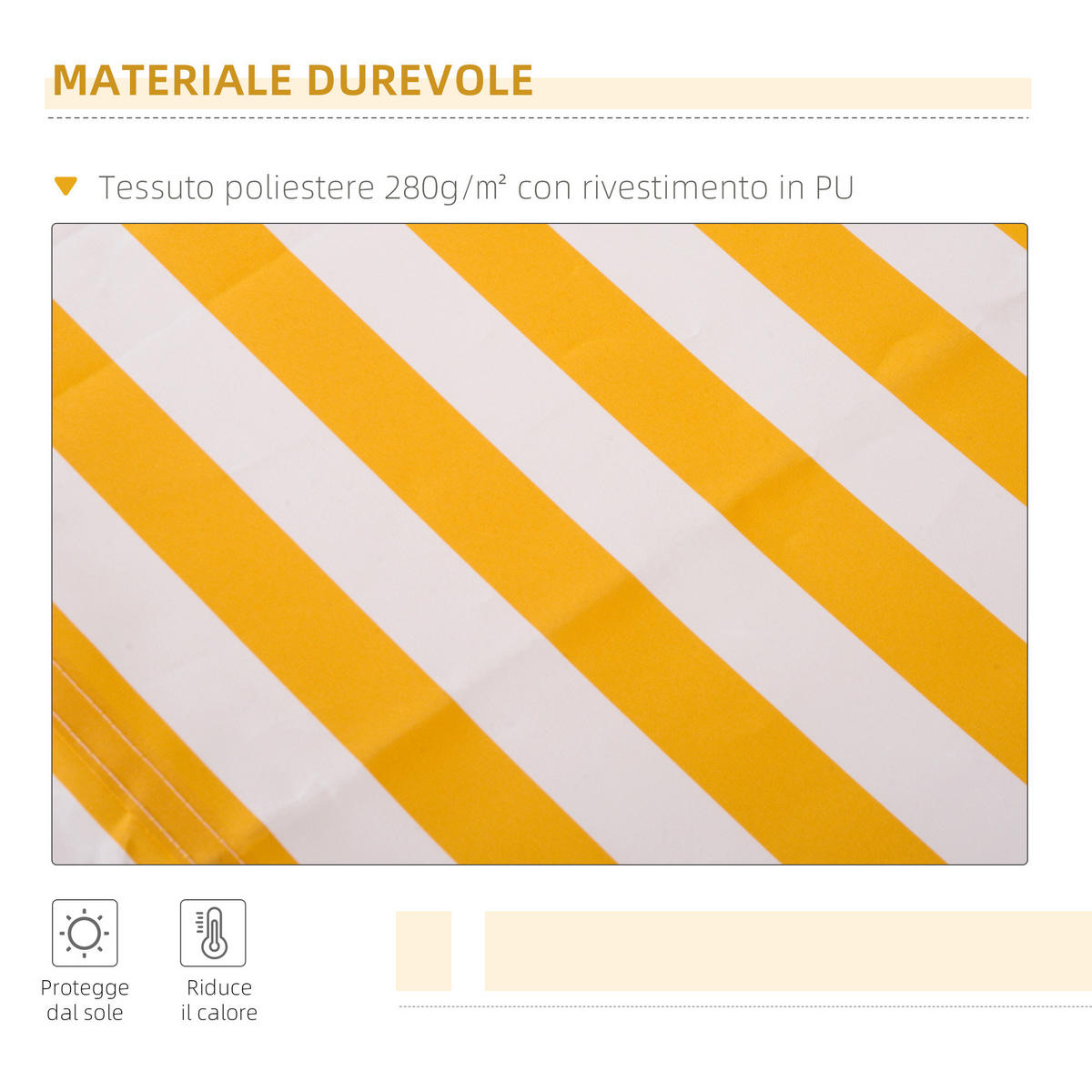 MARKISE DE-13907 manuell 295/245 cm, Winkel 45°-85° Orange - Orange, Metall (245/1/295cm) - ComfortXL