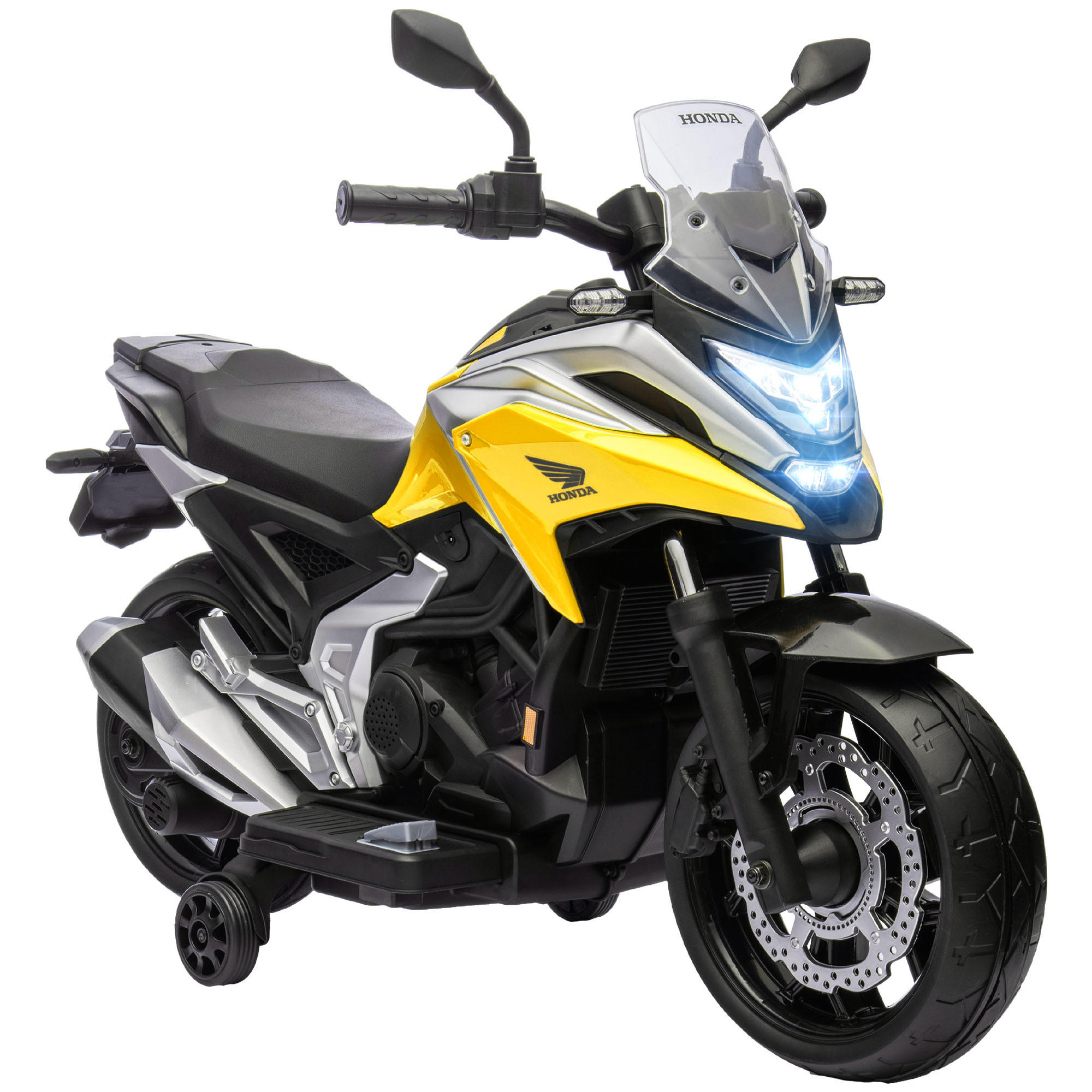 ELEKTRO-KINDERMOTORRAD DE-06160 Honda lizenziert mit Musik und Licht Gelb - Gelb, Kunststoff/Metall (107/46/75cm) - ComfortXL