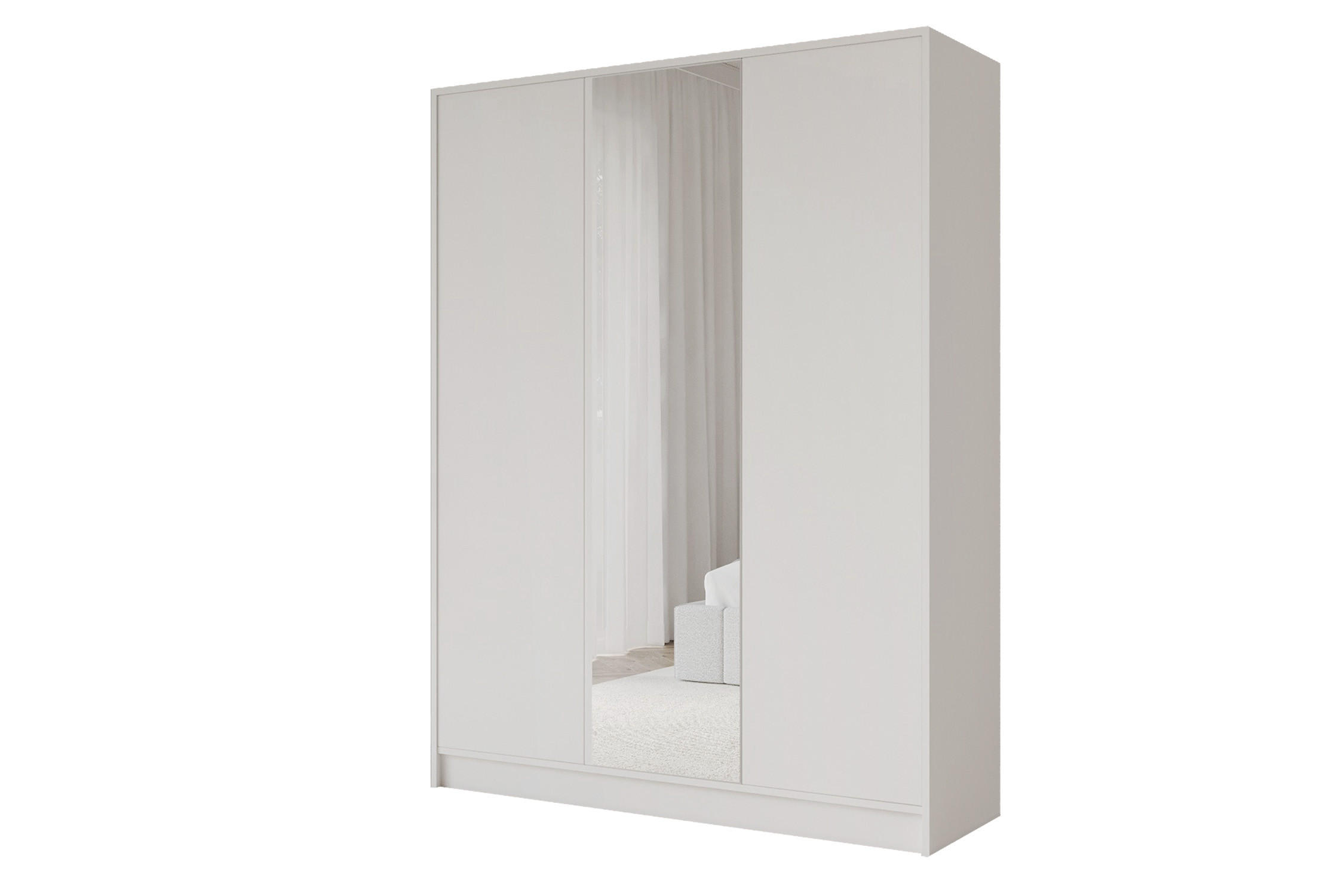 KLEIDERSCHRANK - LUSSO - 150 - Weiß - Goldfarben/Weiß, Holzwerkstoff (150/200/51cm) - ALTDECOR