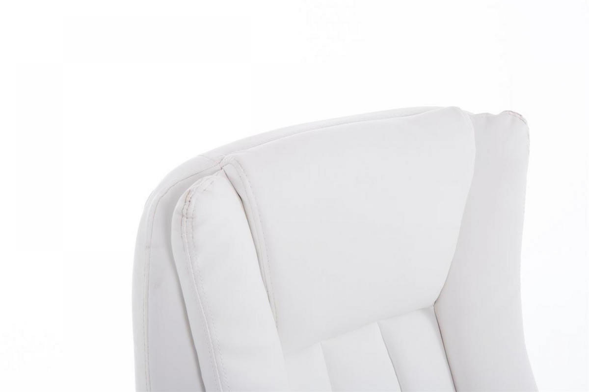 CHEFSESSEL Lederlook weiß - Weiß/Grau, Kunststoff/Textil (65/114/73cm) - CLP