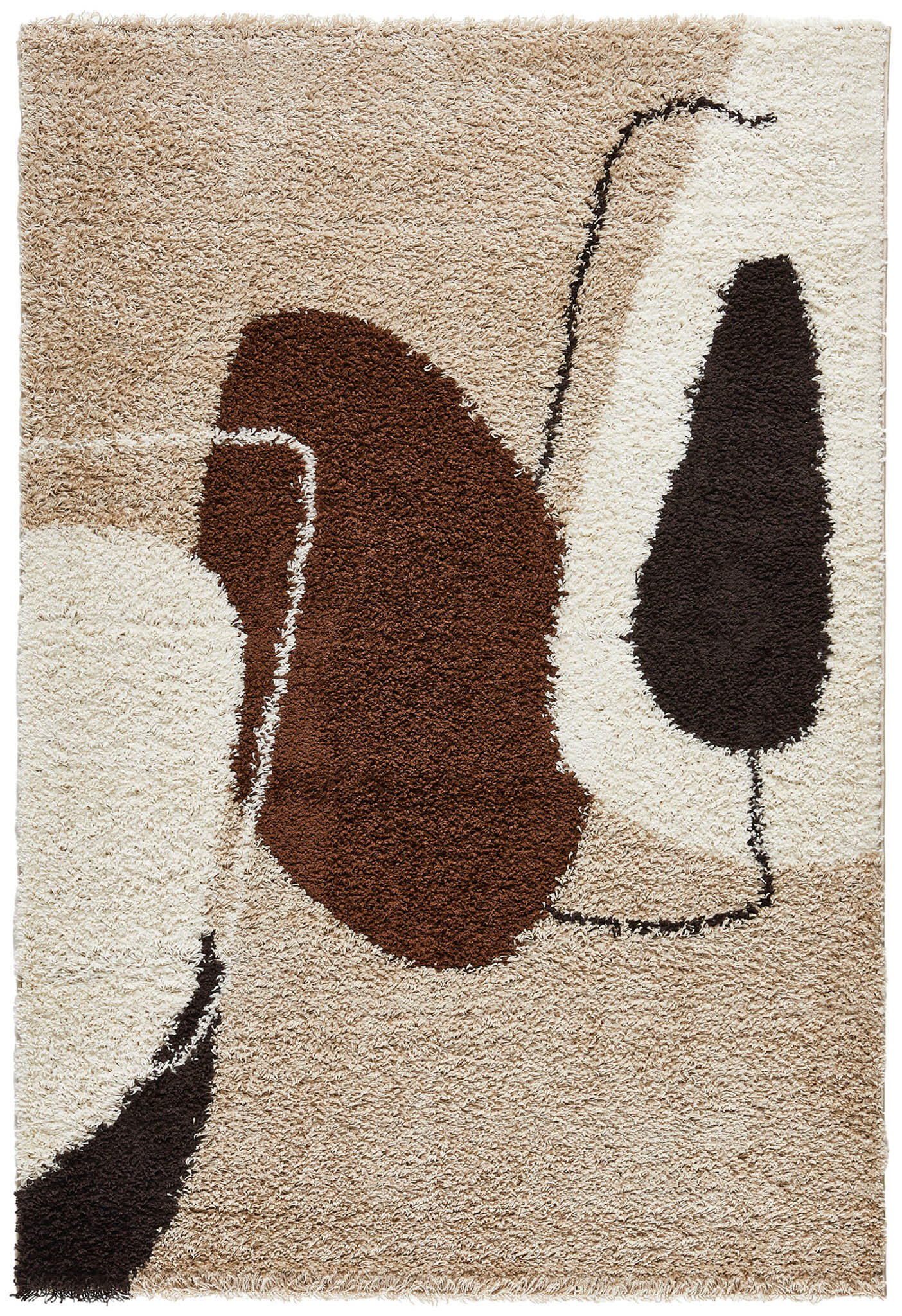 TEPPICH shaggy mit künstlerischem Muster in Braun Palerme 160x230 cm - Braun, Textil (160/230cm) - Nazar Rugs