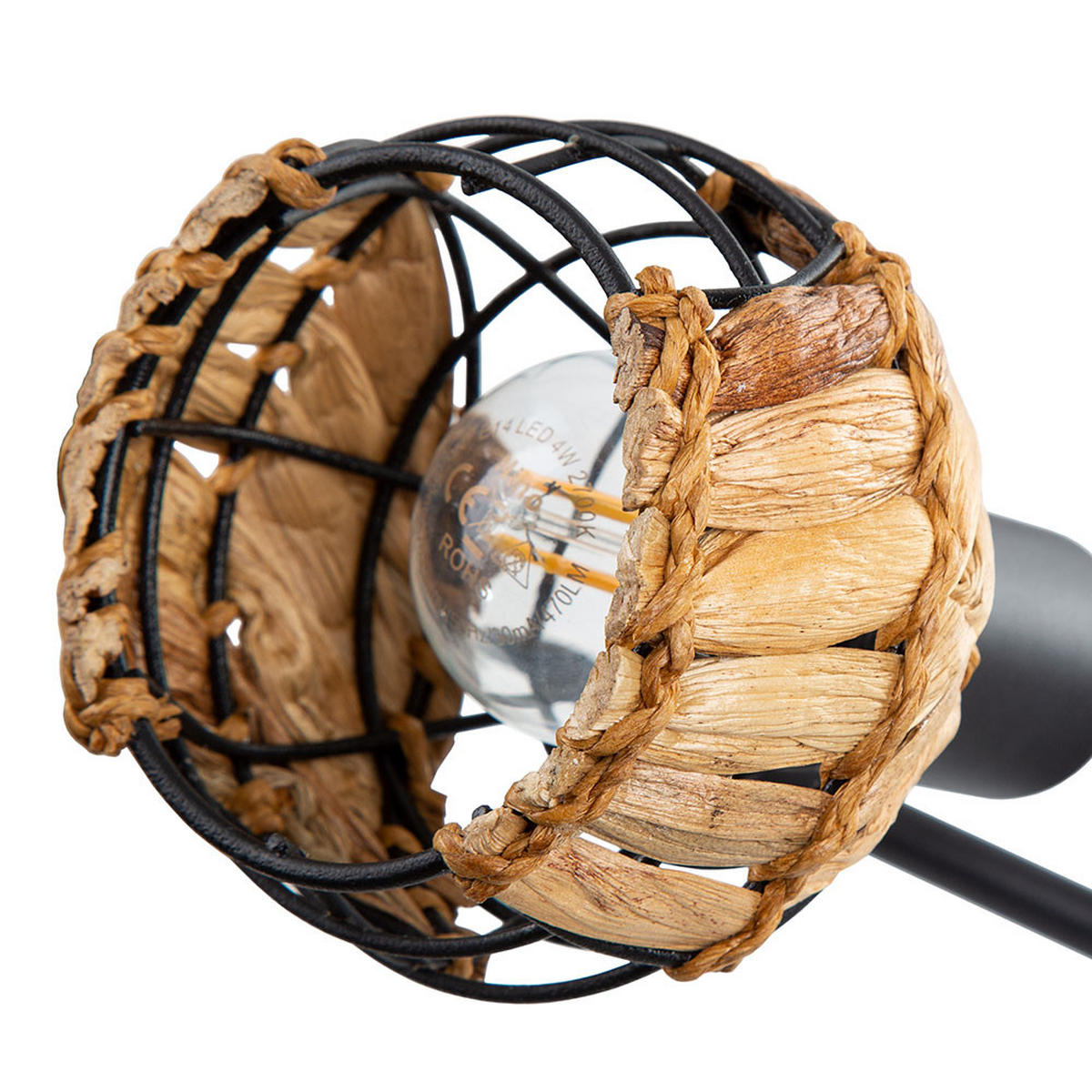 LED DECKENLEUCHTE Metall Schwarz braun - Schwarz, Metall (67/67/20cm) - Nowa