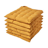 STUHLKISSEN 6er-Set senfgelb 40/40/6,5 cm - Dunkelgelb, Textil (40/40/6.5cm) - Homescapes