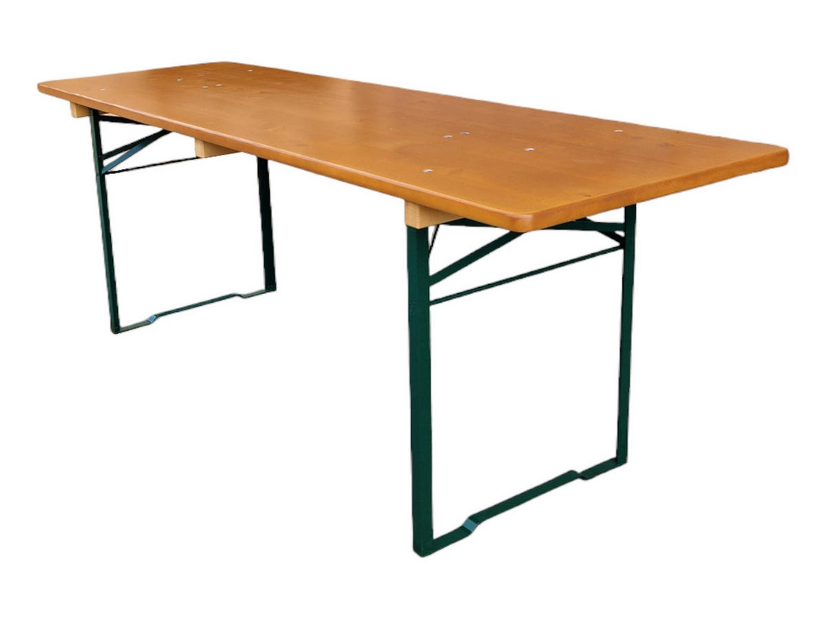 BIERZELTGARNITUR ALPENFEST PRO Premium Qualität Mit Rückenlehne 77x220x70cm Fichtenholz - Eichefarben, Holz - CHEFGASTRO