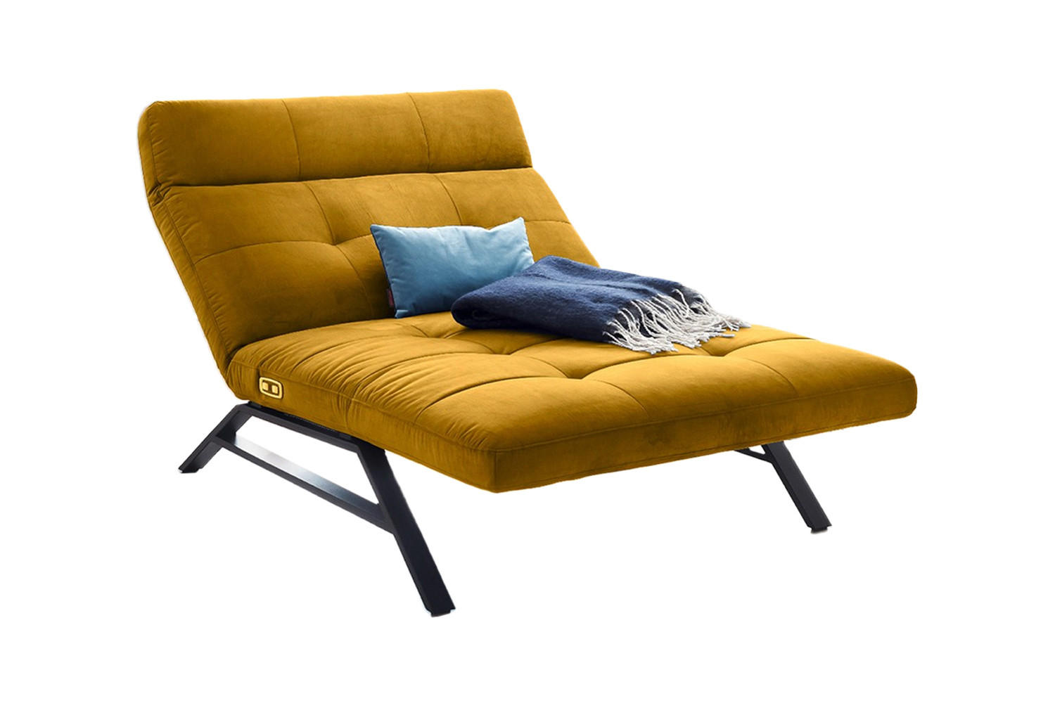 LIEGE AMERIVA Gelb Velvet - Gelb/Schwarz, Textil (120/110/158cm) - KAWOLA