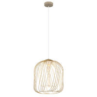 LED HÄNGELEUCHTE DICHTI Metall Sand, Metallgeflecht - Bernsteinfarben, Glas (35/35/150cm) - Globo Lighting