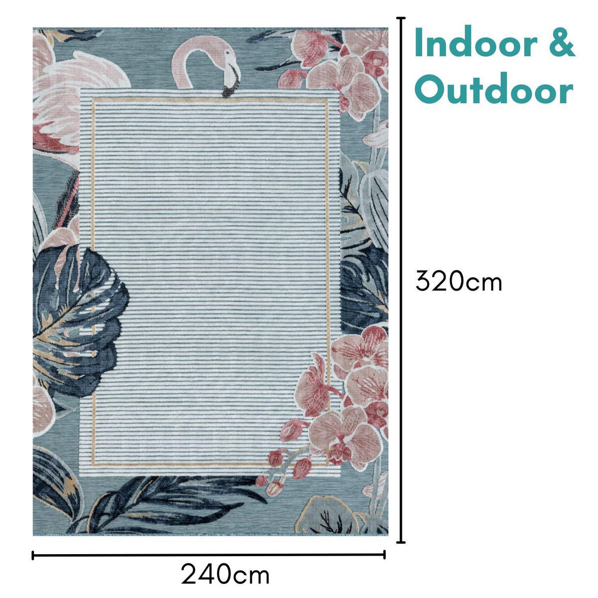 OUTDOORTEPPICH Kairos Türkis,Altrosa,Dunkelblau 240/320 cm - Türkis, Textil (240/320cm) - My-Rug
