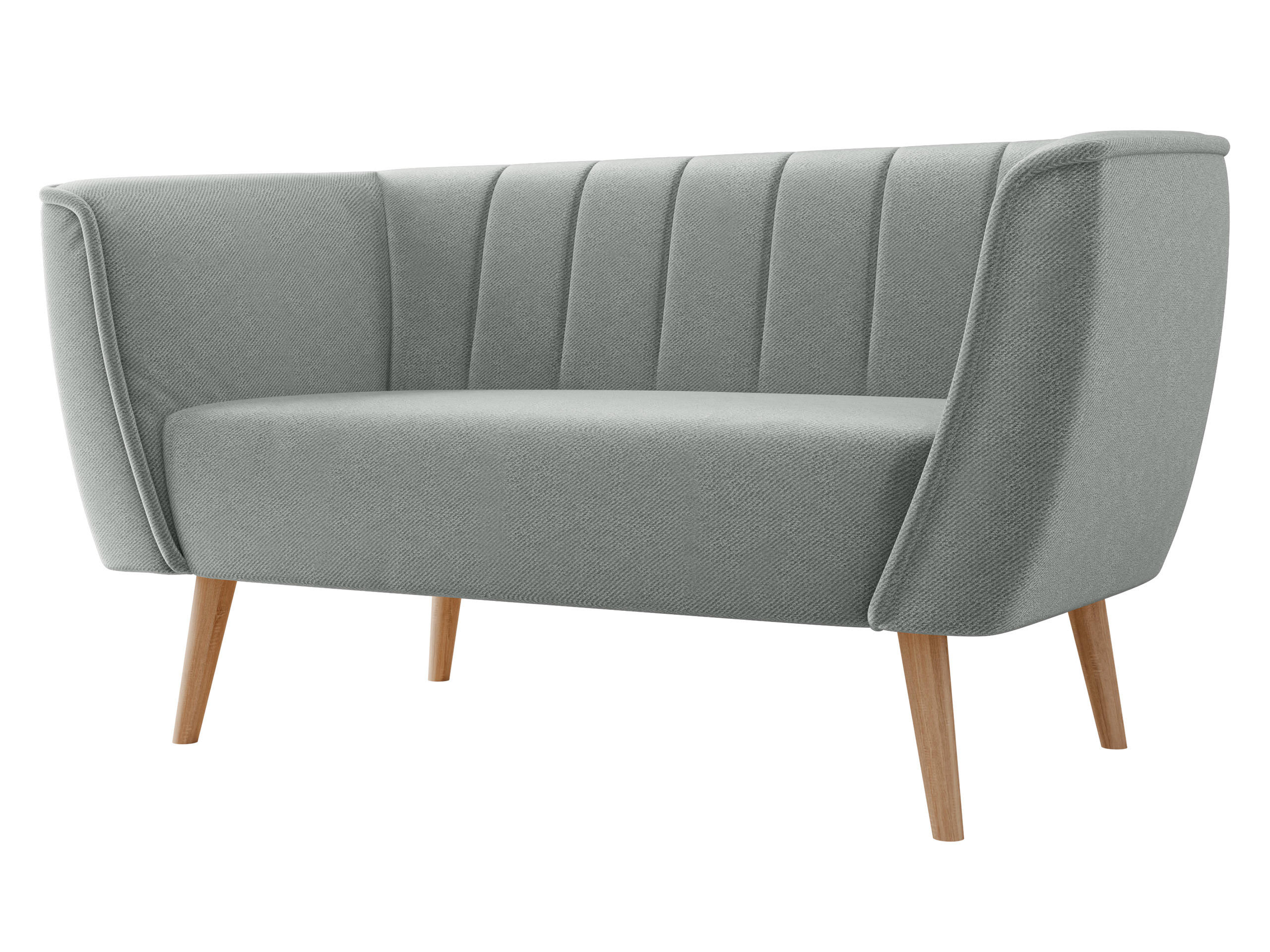 SOFA Pas 2 - Naturfarben/Grau, Holz/Textil (142/75/74cm) - MIRJAN24