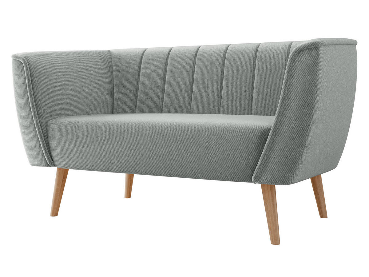 SOFA Pas 2 - Naturfarben/Grau, Holz/Textil (142/75/74cm) - MIRJAN24