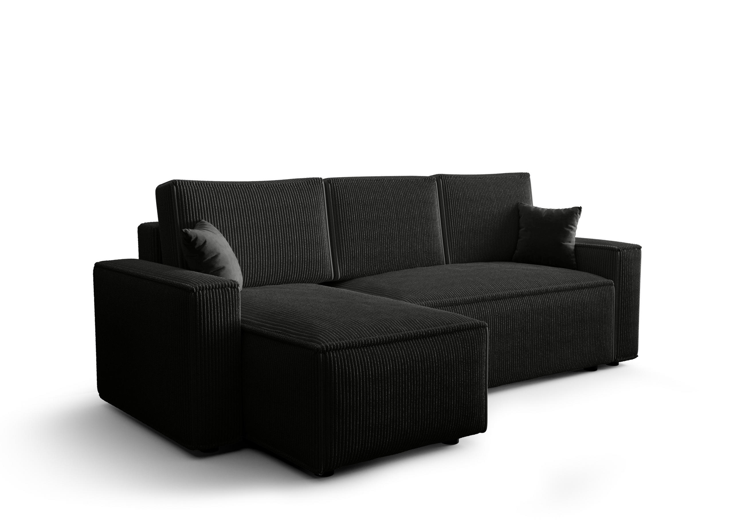 ECKSOFA L AMBRO Poso 135 Links mit Schlaffunktion - Schwarz, Textil (232/143cm) - Bedante