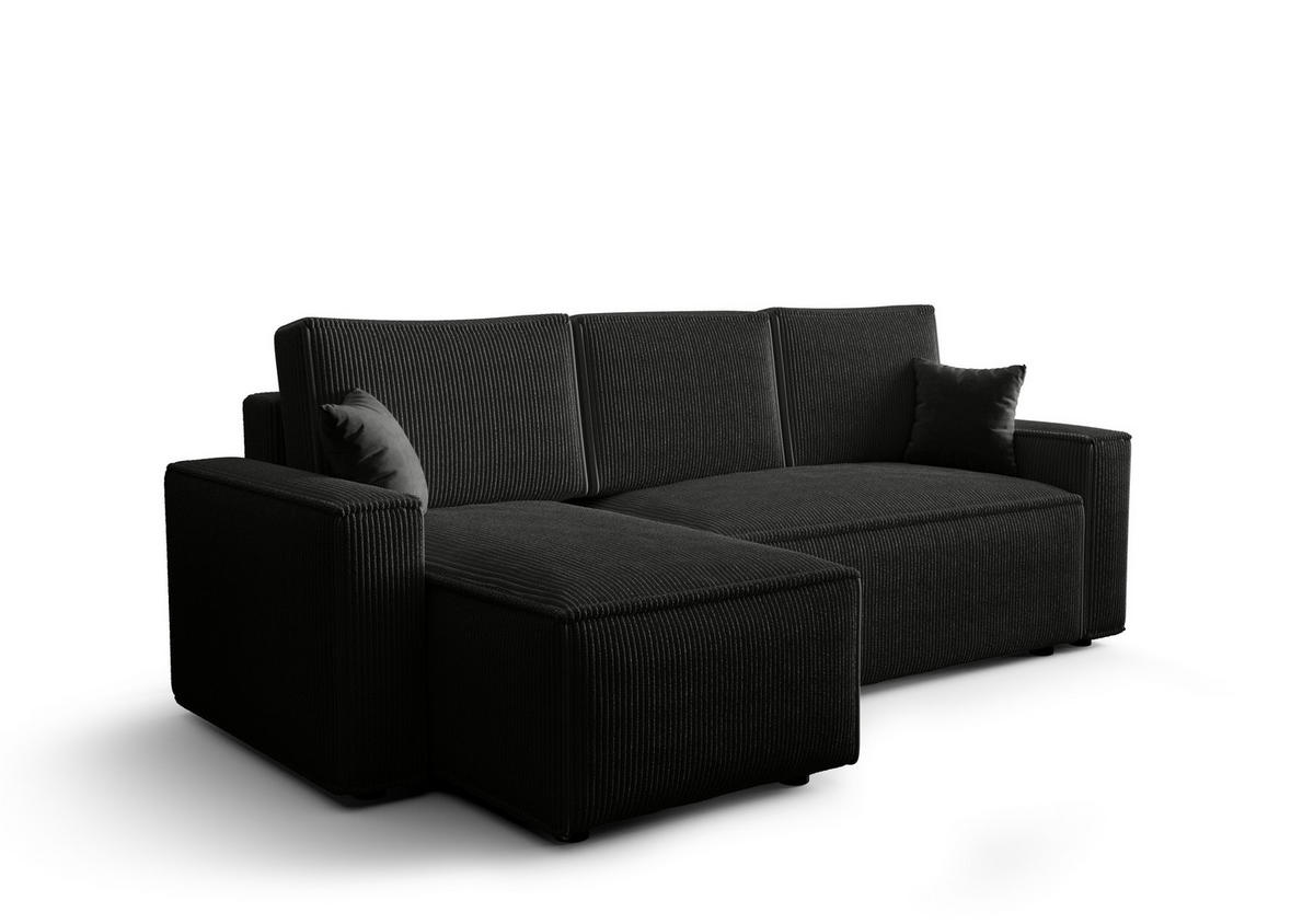 ECKSOFA L AMBRO Poso 135 Links mit Schlaffunktion - Schwarz, Textil (232/143cm) - Bedante