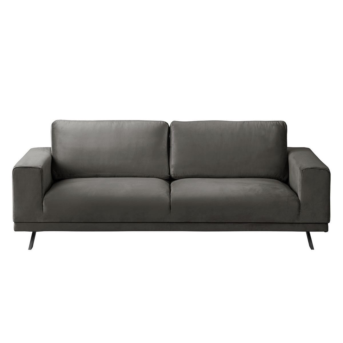 2,5-SITZER SOFA - Samt - Grau, Textil (216/81/89cm) - home24