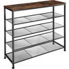 SCHUHREGAL Sheffield,100 x 30,5 x 93 cm,Industrial Holz dunkel, rustikal - Rostfarben, Metall (30.5/93/100cm) - tectake