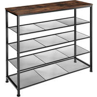 SCHUHREGAL Sheffield,100 x 30,5 x 93 cm,Industrial Holz dunkel, rustikal - Rostfarben, Metall (30.5/93/100cm) - tectake
