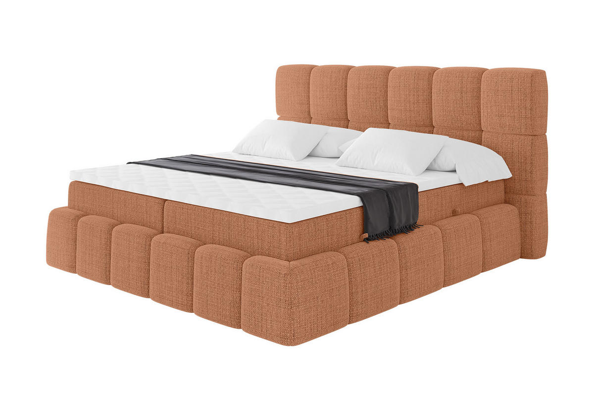 BOXBETT - AURI-H3 - 200x200 Apricot Aragon - Orange, Holzwerkstoff (200/200cm) - ALTDECOR