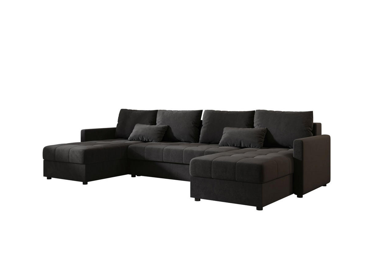 ECKSOFA MOS U BIS Itaka 27 mit Schlaffunktion - Dunkelgrau, Textil (285/85/140cm) - Bedante