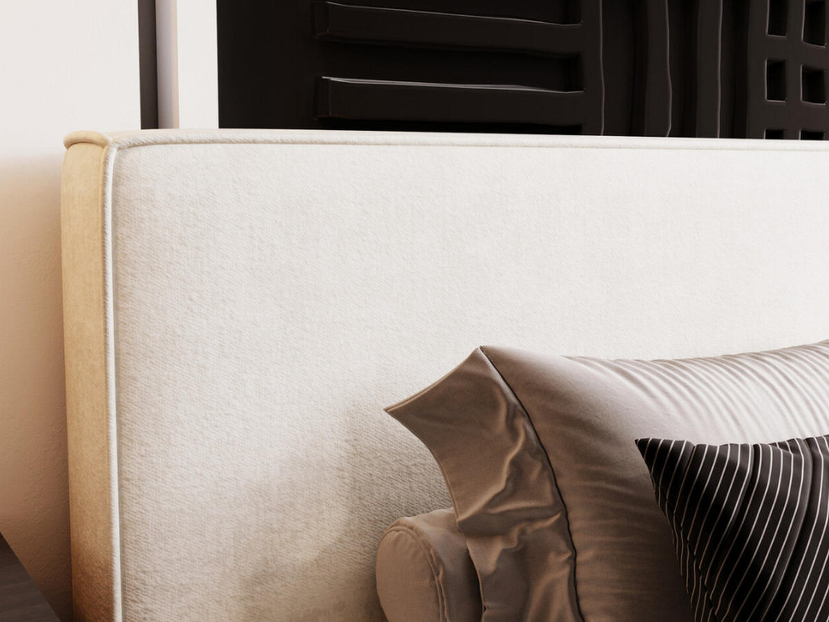 POLSTERBETT Monaco 200x200 Cremige - Creme, Textil (200/200cm) - Graingold