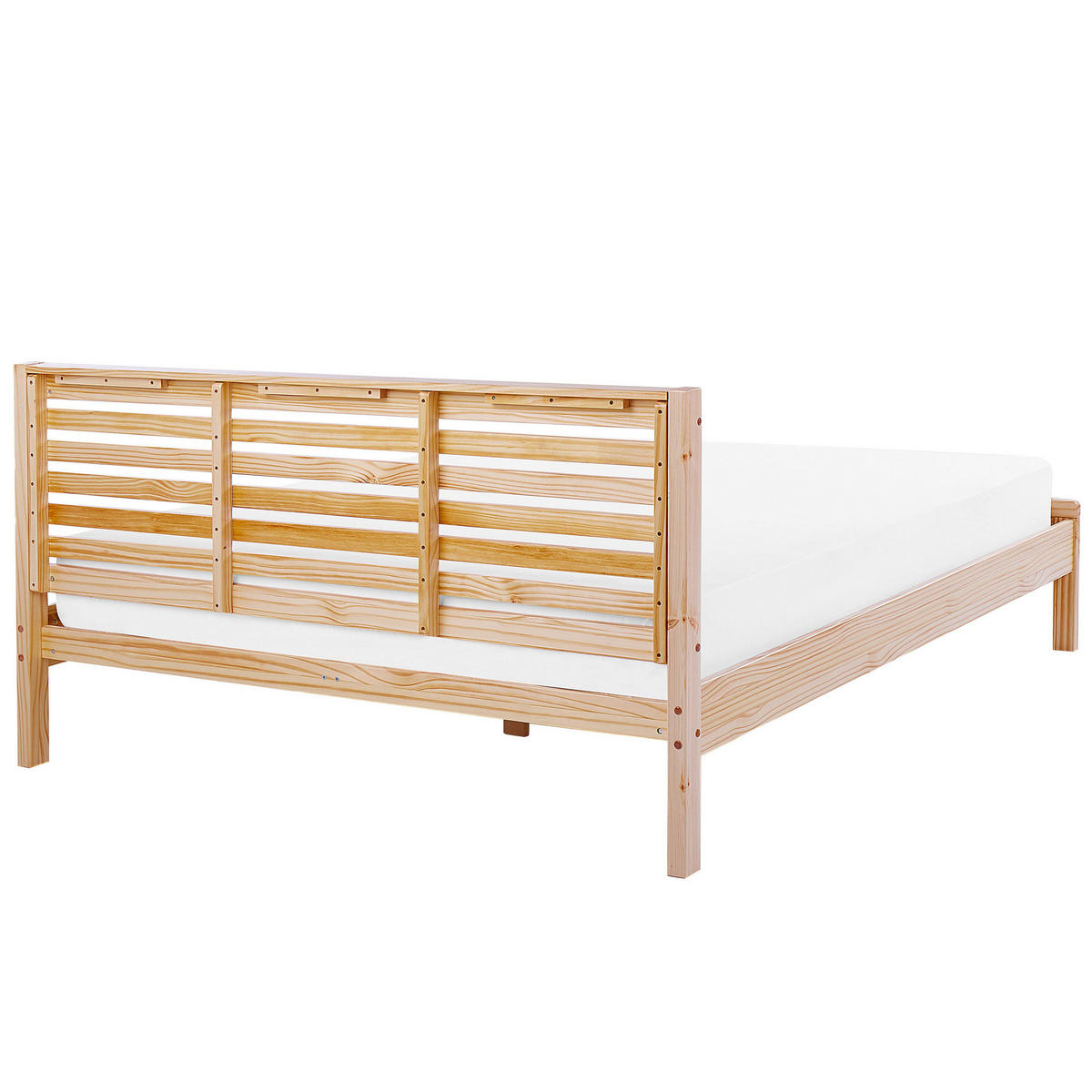 HOLZBETT 180/200cm Heller Holzfarbton Carnac - Hellbraun, Holz (180/200cm) - Beliani