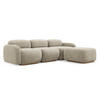 ECKSOFA Beidseitig Bouclé Stoff Beige - Beige/Braun, Holz/Textil (270/190cm) - Makamii