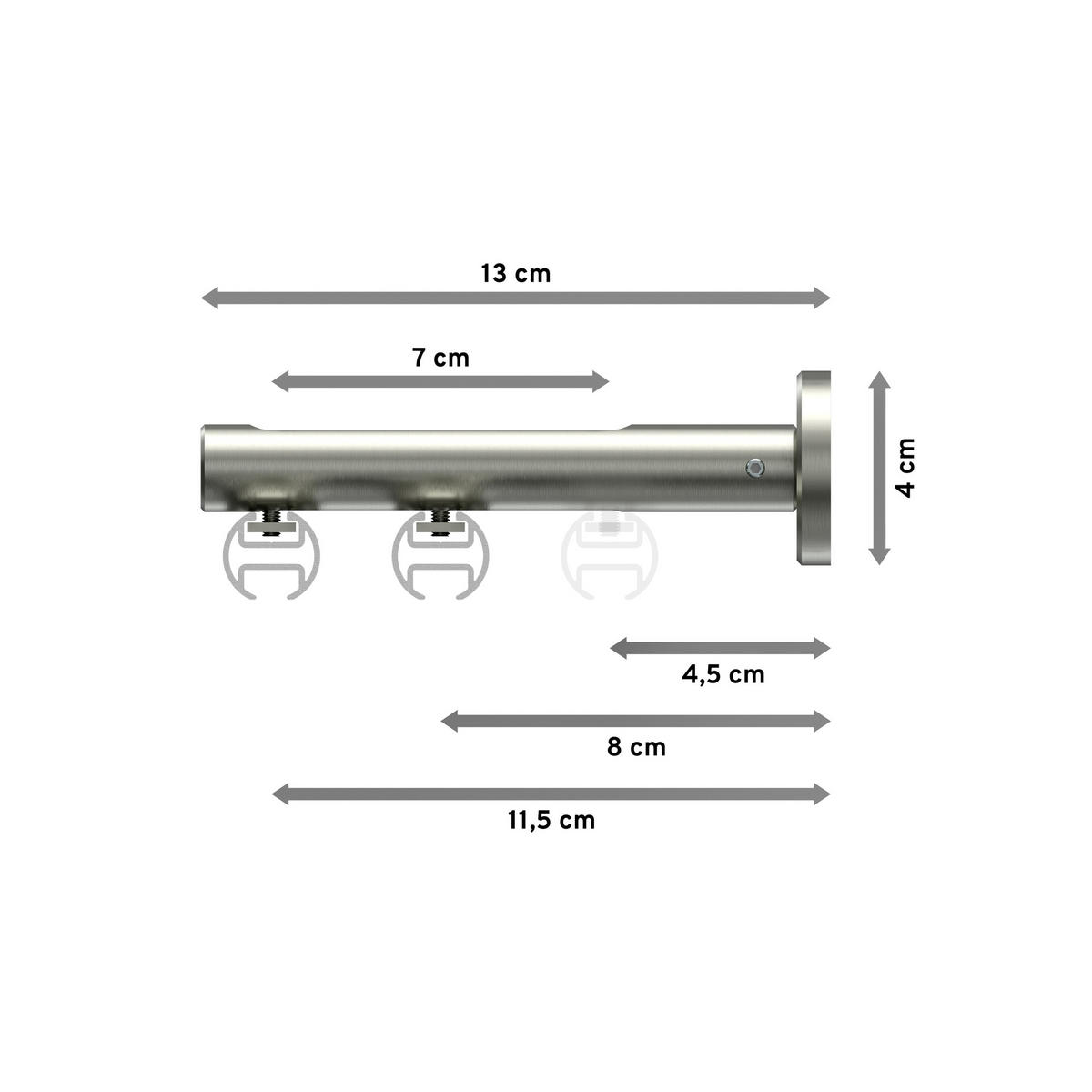 INNENLAUF-GARDINENSTANGEN-SET Siteno Samanto 180 cm, 2-läufig, 20 mm Ø Edelstahl-Optik - Edelstahlfarben, Metall (180cm) - INTERDECO