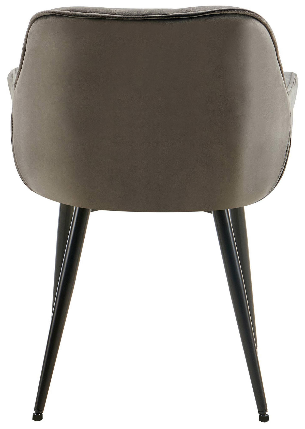 ARMLEHNENSTUHL Samt anthrazit - Anthrazit/Schwarz, Textil/Metall (58/83/62cm) - CLP