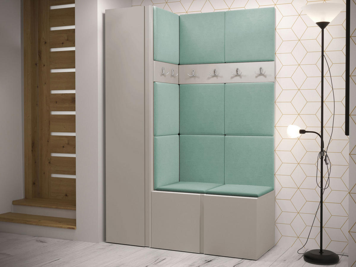 GARDEROBEN-SET Orion IX - Kaschmir/Mintgrün, Holzwerkstoff/Kunststoff (124/186/46cm) - MIRJAN24