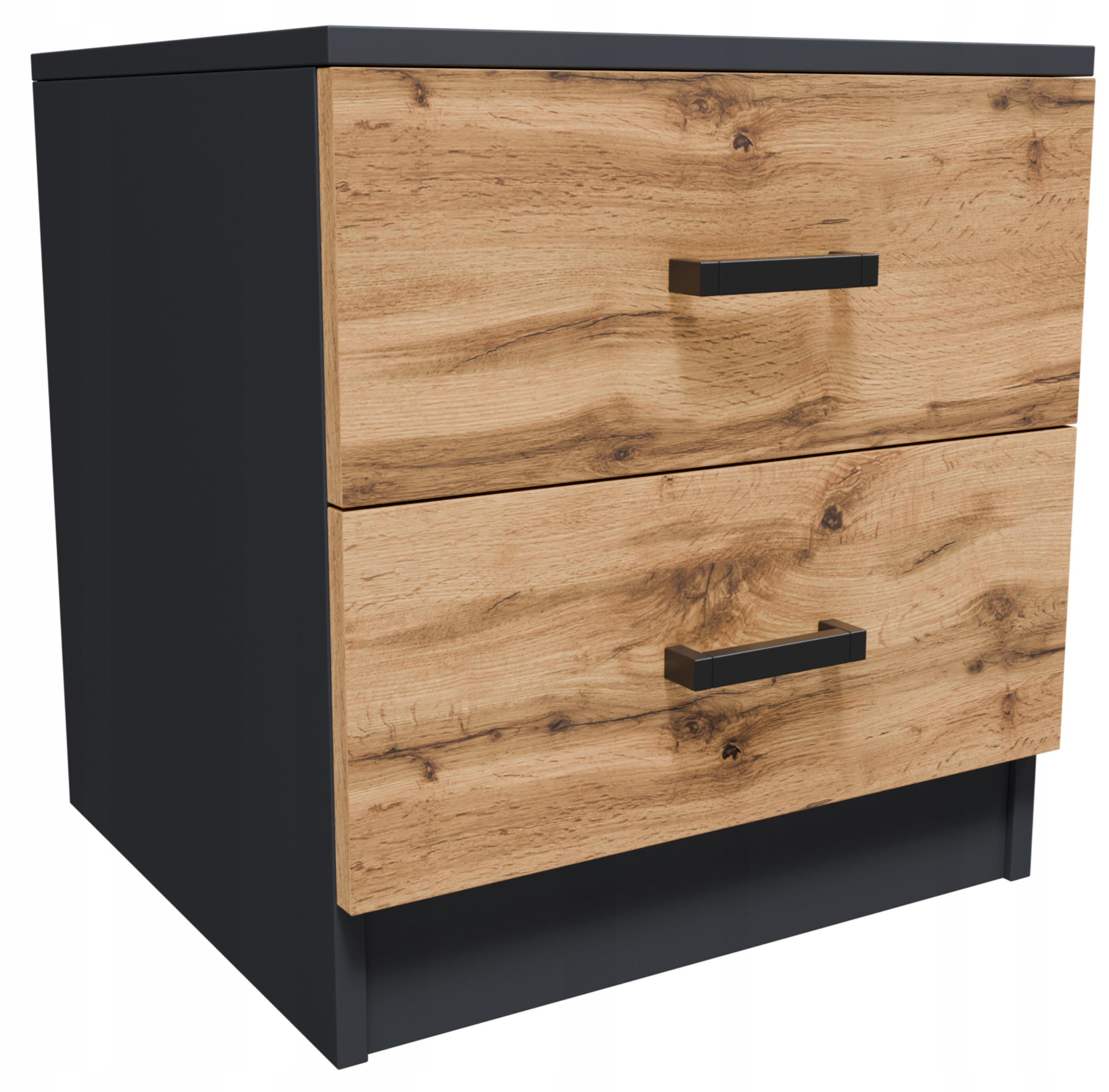 NACHTISCH CR3-LOFT-2S Graphit-Wotan Eiche 42/40,3/44,3 cm - Eiche Wotan/Graphitfarben, Holzwerkstoff (42/44.3/40.3cm)