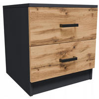 NACHTISCH CR3-LOFT-2S Graphit-Wotan Eiche 42/40,3/44,3 cm - Eiche Wotan/Graphitfarben, Holzwerkstoff (42/44.3/40.3cm)