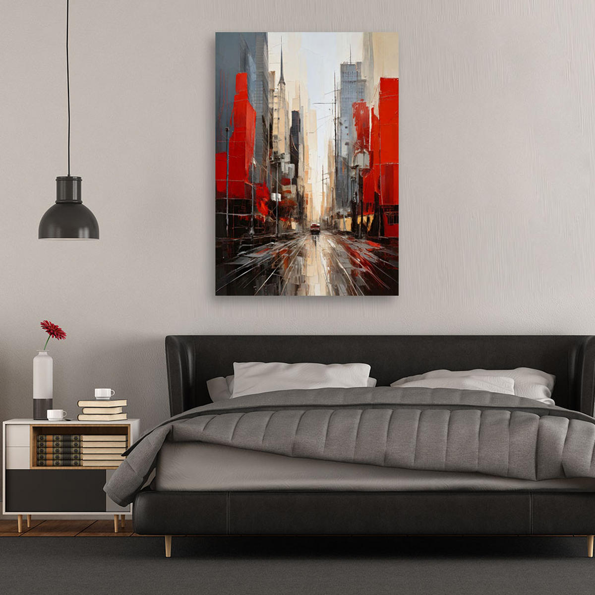 LEINWANDBILD Abstraktion 40x60cm - Rot, Textil (40/60cm) - Feeby