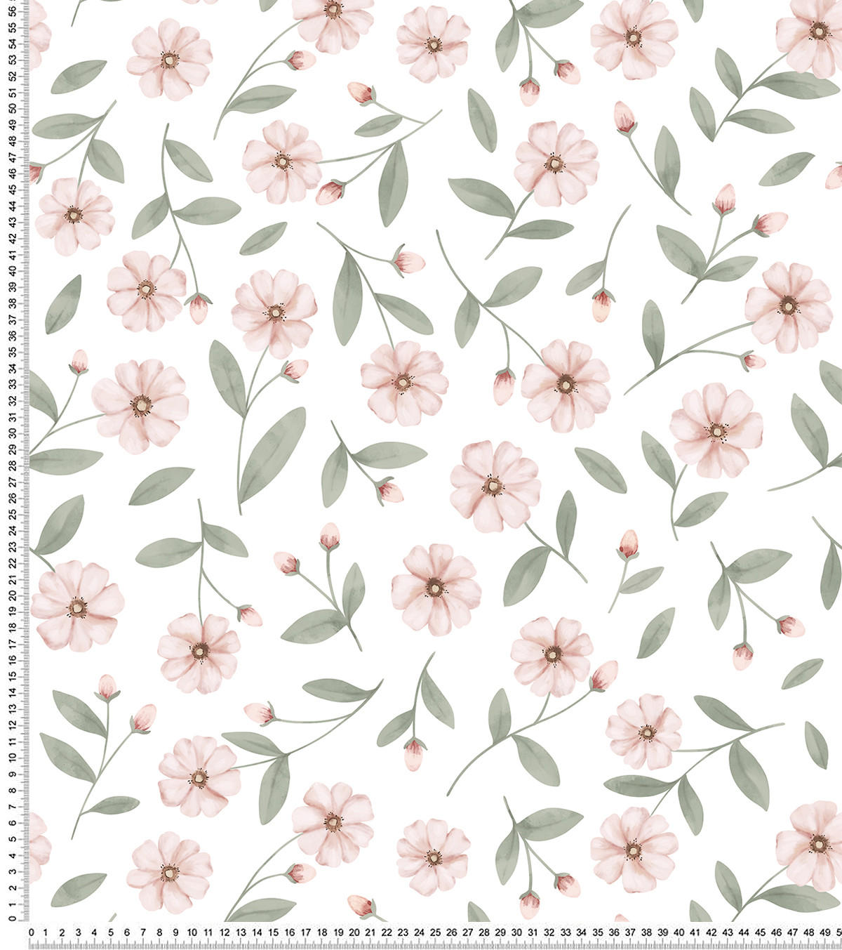 VLIESTAPETE Eden Blumen 50 cm x 10 m rosa/grün - Hellrosa/Salbeigrün, Papier (50/1000cm) - Lilipinso