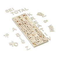 HOLZBUCHSTABEN Set - Beige, Holz (11/1.5/30cm) - Relaxdays