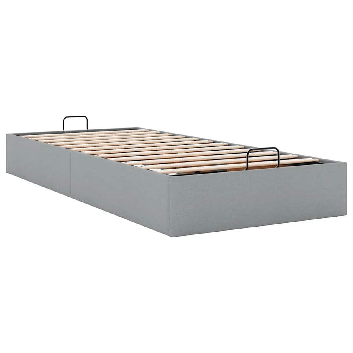 OTTOMAN-BETT Ohne Matratze Hellgrau 100/200 Cm Stoff - Grau, Holzwerkstoff (100/200cm) - vidaXL