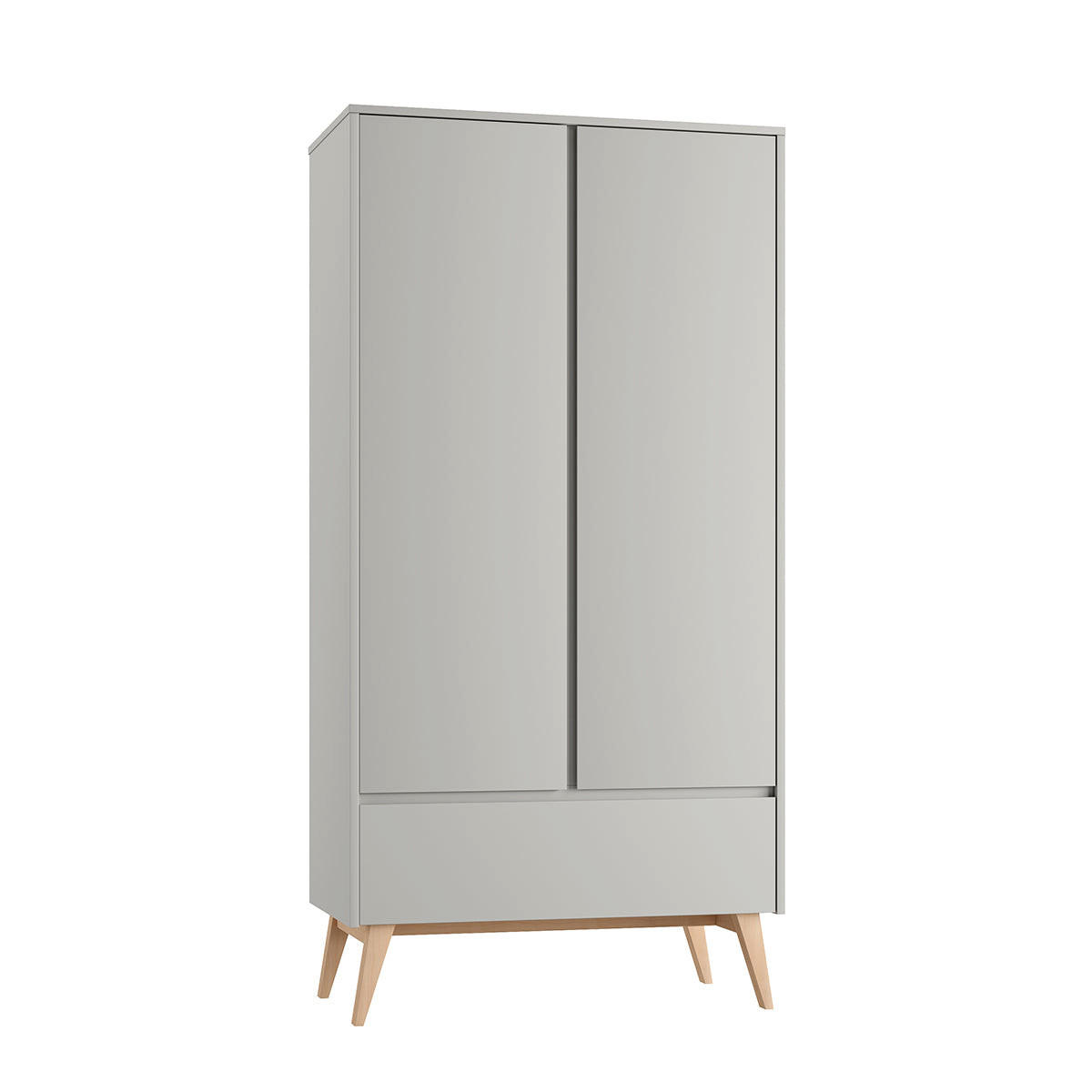 SKRIŇA 2 dvere Swing Sivá a drevo - sivá, kompozitné drevo (100/200/52cm) - Petits-meubles