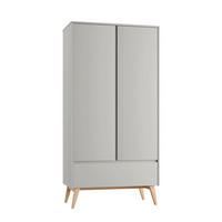 SKRIŇA 2 dvere Swing Sivá a drevo - sivá, kompozitné drevo (100/200/52cm) - Petits-meubles