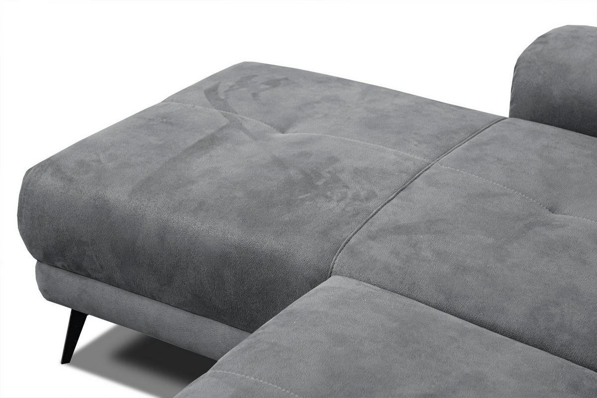 ECKSOFA FIERO 4-Sitzer, grau - Schwarz/Grau, Holzwerkstoff/Textil (158/269cm) - Courtois Laville