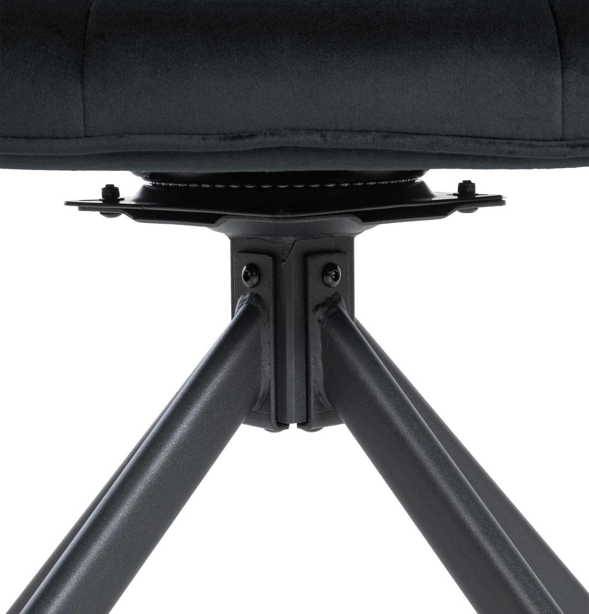 STUHL Samt schwarz - Schwarz, Textil/Metall (65/78/59cm) - CLP