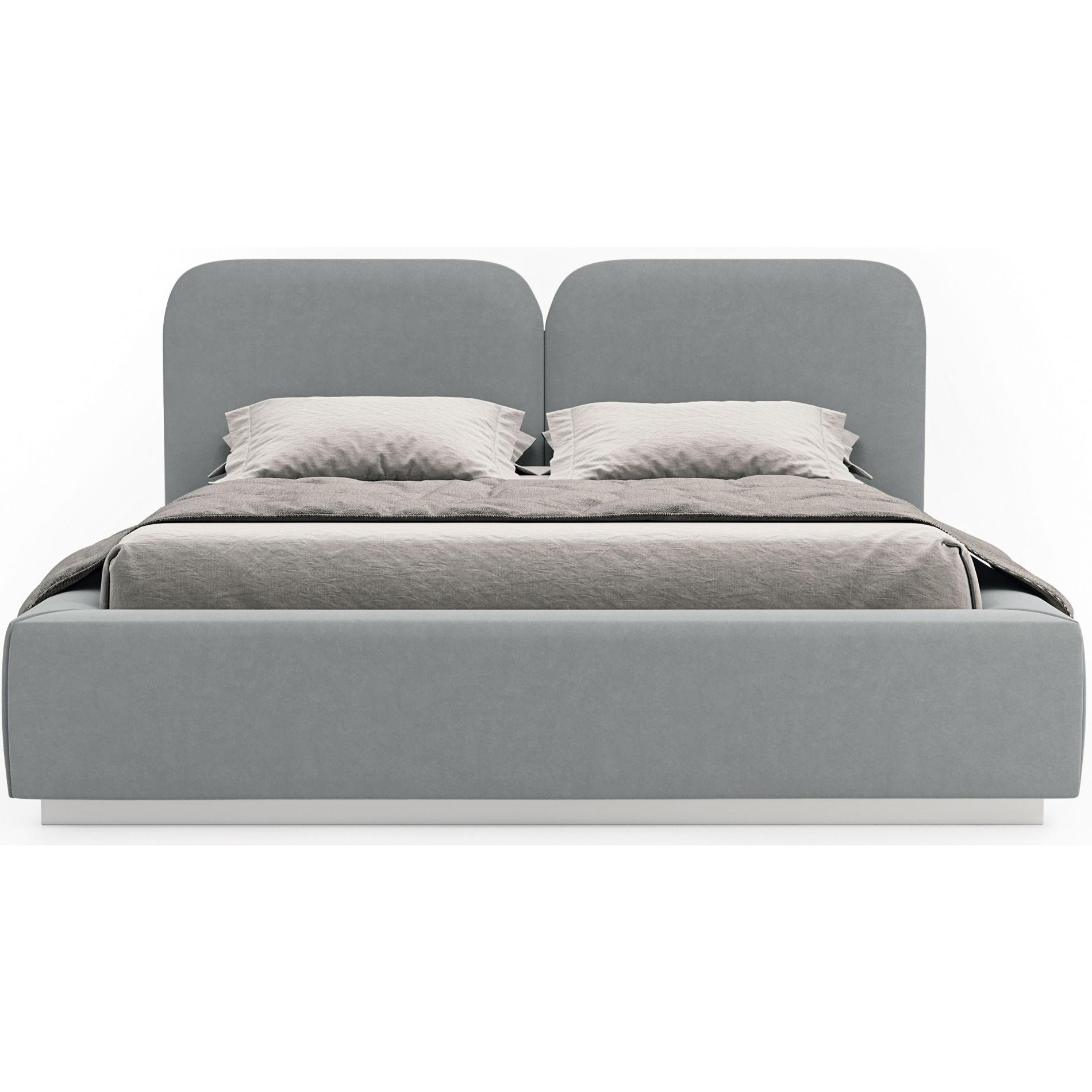 POLSTERBETT Comoves 140x200 Grau mit Veloursbezug und LED - Grau, Textil (140/200cm) - Selsey