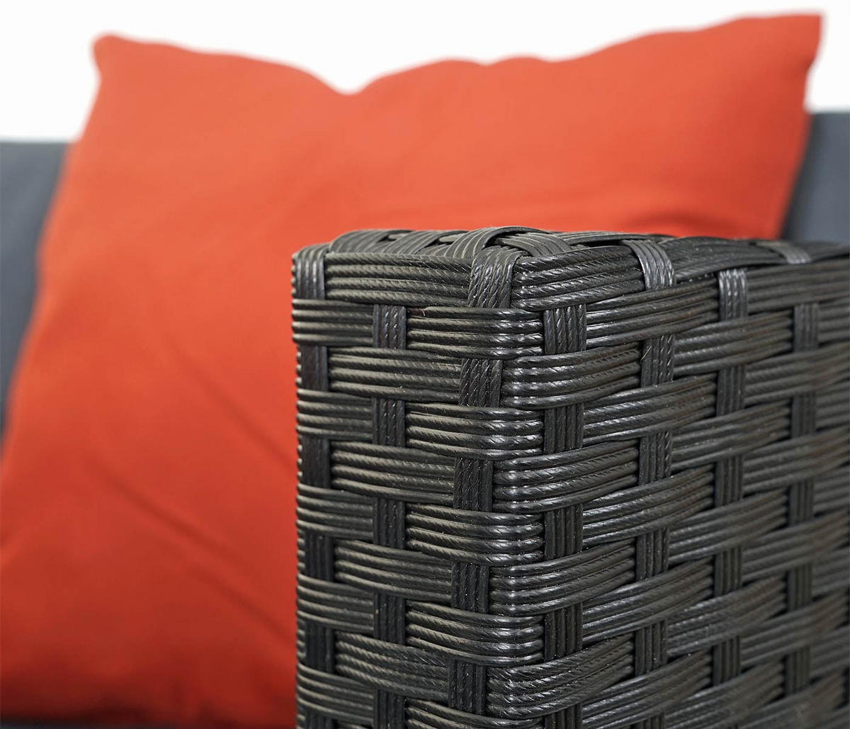 GARTENSET rund Schwarz Dunkelgrau Kissen Terrakotta - Schwarz, Metall - PROREGAL